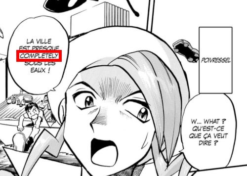 Pokémon Adventures Chapter 233 French Mistranslation using the word today instead of aujourd'hui