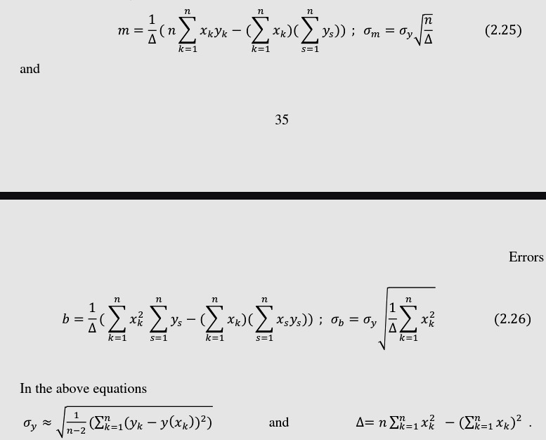 Maybe the method to find the least squares?