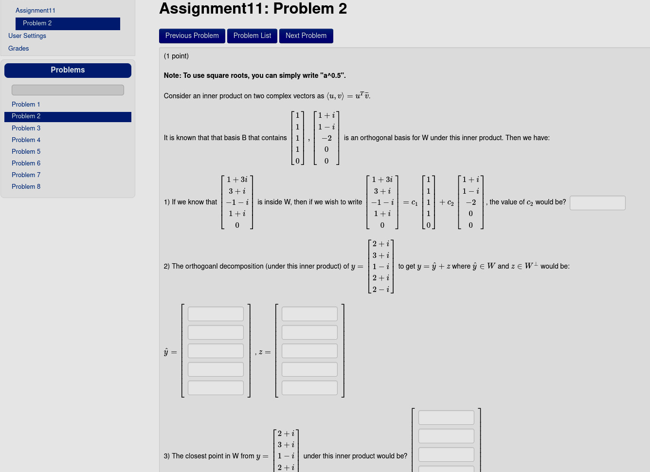 An image of how webwork looks like